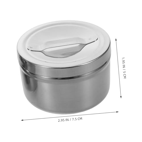 LRXIYODE 4 Stück Teiliges Baumwollbehälter aus Edelstahl Luftdichter Hygienischer Wattestäbchen Organizer mit Deckel Leicht zu Reinigen Großer Stauraum für Kosmetik und Schönheitspflege von LRXIYODE