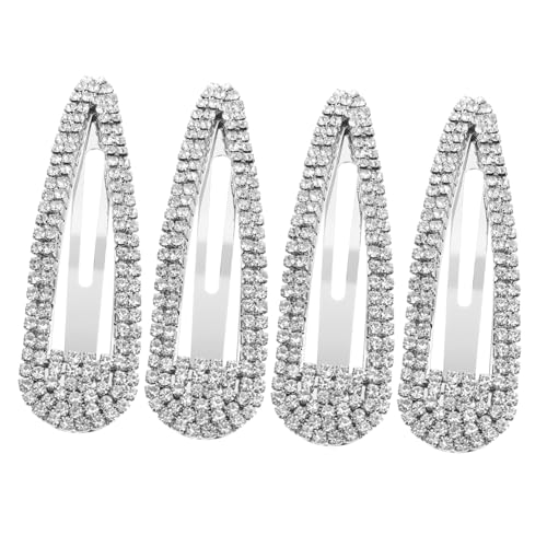 LRXIYODE 4 Stück Teiliges Bling Strass Haarklammern aus Metall Kawaii Haarspangen für Frauen und Mädchen Dekorative Haarclips mit Funkelnden Kristallen Vielseitig für Alltag und von LRXIYODE