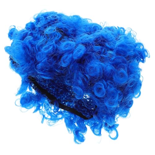 LRXIYODE 4 Stück Teiliges Clown Afro Perücken Blau Leichte Atmungsaktive Jahre Disco Party Kostümperücken für Karneval Halloween Cosplay Lustige Verkleidung und Bühnenauftritte von LRXIYODE