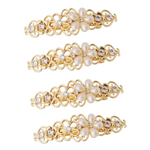 LRXIYODE 4 Stück Teiliges Damen Perlen Haarklammern Metall Haarschmuck Feingliedrig Leicht Komfortabel für Alltag und Hochzeit Geschenkidee für Freundin Mutter Elegant von LRXIYODE