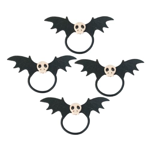 LRXIYODE 4 Stück Teiliges Haargummi Skelett Fledermaus Elastisch Flexibel Langlebig Haarbänder für Mädchen Modischer Haarschmuck für Alltag und Besondere Anlässe von LRXIYODE