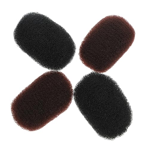 LRXIYODE 4 Stück Teiliges Haarklammer Volumenpolstern für Damen Atmungsaktive Styling Clips in Schwarz und Braun Elastisch Druckfrei für Natürliches Haarvolumen und Vielseitige Frisuren von LRXIYODE