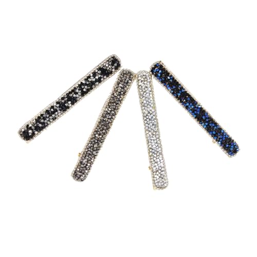 LRXIYODE 4 Stück Teiliges Haarschmuck mit Strass Haarspangen in Weiß Blau Schwarz und Langlebige Haarklammern für Damen und Mädchen Stilvolle Haar Accessoires für Alltag und Besondere von LRXIYODE