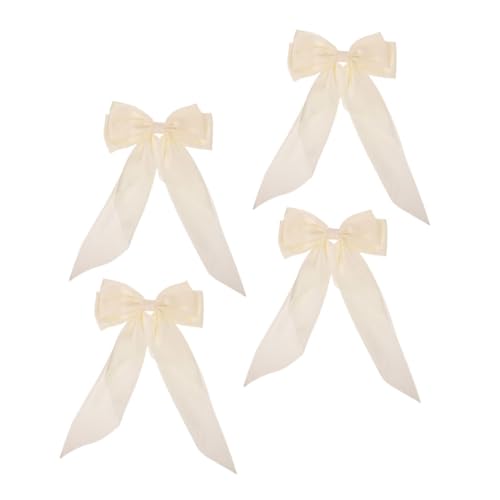 LRXIYODE 4 Stück Teiliges Haarspangen mit Stoffschleifen Weiche Ribbon Clips mit Federclip Lange Cremefarbene Schleifen Starker Griff Haarschleifen für Frauen und Mädchen für Partys LRXIYODE 4 Stück Teiliges Haarspangen mit Stoffschleifen Weiche Ribbon Clips mit Federclip Lange Cremefarbene Schleifen Starker Griff Haarschleifen für Frauen und Mädchen für Partys von LRXIYODE