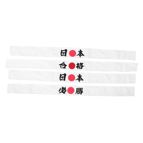 LRXIYODE 4stücke Japanisches Stirnband Mit Sonnendruck Sport-haarband Koch-bandana Herren-stirnband Samurai-bandana Für Köche Karate Sport Küche Kostümzubehör von LRXIYODE