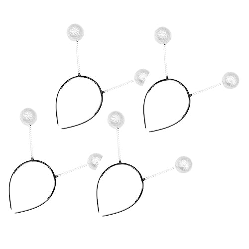 LRXIYODE 4 Stück Teiliges Kreativer Haarschmuck mit Schaumstoffkugeln Leichtes Bequemes Haarband für Langlebiger Kopfschmuck für Festivals Partys und Alltagsgebrauch von LRXIYODE