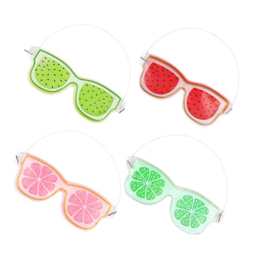 LRXIYODE 4 Stück Teiliges Kühlende Gel Augenmasken mit Fruchtigem Design Wiederverwendbar zur Linderung Geschwollener Augen Erfrischung Komfortabel für Frauen und Männer Tragbar für von LRXIYODE