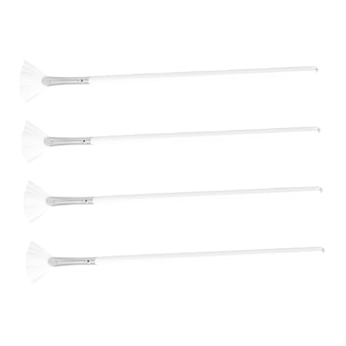 LRXIYODE 4 Stück Teiliges Langstieliger Fächer Maskenpinsel Gleichmäßige Gesichtscreme und Make Up Applikation für Schwer Zugängliche Stellen Wiederverwendbar für Damen und Tägliche von LRXIYODE