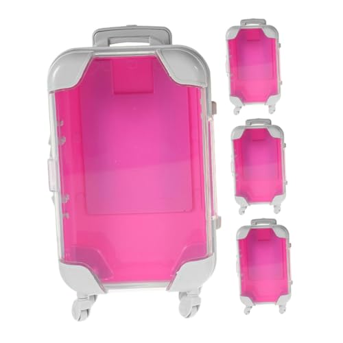 LRXIYODE 4 Stück Teiliges Mini Kosmetikkoffer Tragbarer Make Up Organizer Kompakter Reise Make Up Koffer mit Weichem Innenfutter für Unterwegs Businessreisen und Alltag Praktischer von LRXIYODE
