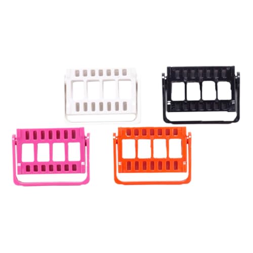 LRXIYODE 4 Stück Teiliges Nagelfräser Aufbewahrungsrack mit Löchern Langlebiger Nail Drill Bits Organizer in Schwarz Rosa Orange für Ordentliche Maniküre von LRXIYODE