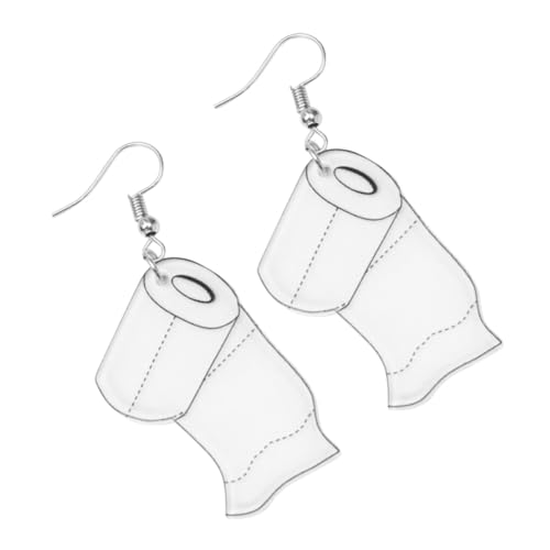LRXIYODE 4 Stück Teiliges Ohranhänger mit Kreativem Toilettenpapier Design Leichte Damenohrringe aus Langlebigem Material Modischer Schmuck für Alltag und Besondere Anlässe von LRXIYODE