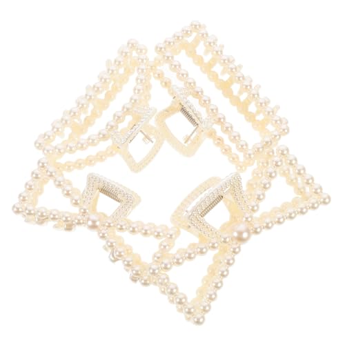 LRXIYODE 4 Stück Teiliges Perlen Haarklammer Acryl Haarspangen für Frauen Stilvolle Haar Claw Clips Vielseitiger Haarschmuck für Frisuren und Besondere Anlässe von LRXIYODE