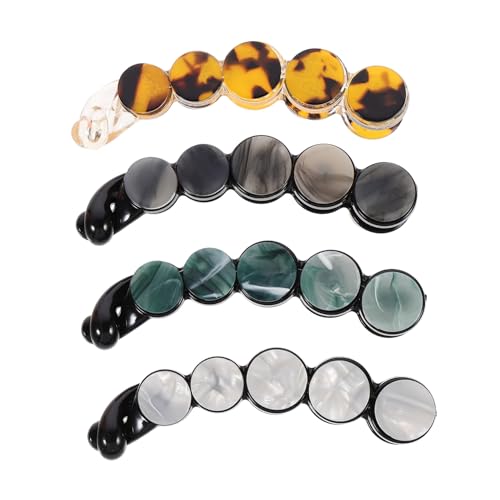 LRXIYODE 4 Stück Teiliges Runde Acetat Haarspangen Damen Stilvolle Haarklammern Leicht Stabil für Vielseitige Frisuren Mädchen Haarschmuck von LRXIYODE