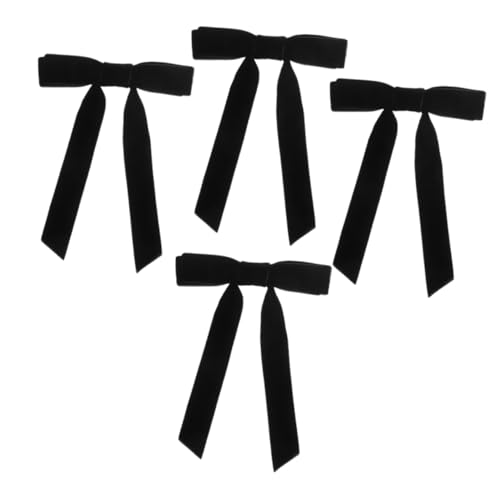 LRXIYODE 4 Stück Teiliges Schwarze Samt Haarspangen mit Schleife Haarschleifen für Mädchen Vintage Haarclips Vielseitiges Haarschmuck Zubehör für Festliche Anlässe von LRXIYODE