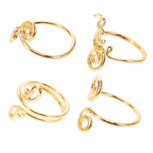 LRXIYODE 4 Stück Teiliges Set Verstellbarer Fußringe für Damen mit Funkelndem Handgefertigt Offenes Design für Sommerstrand Schmuck Goldene für Outfits von LRXIYODE