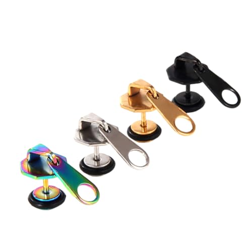 LRXIYODE 4 Stück Teiliges Titanstahl Ohrstecker Damen Herren Punk Hantel Design Leichte Langlebige Ohrringe Modisches Accessoire für Alltag und Party Zufällige Farbe Zufällige Farbe von LRXIYODE