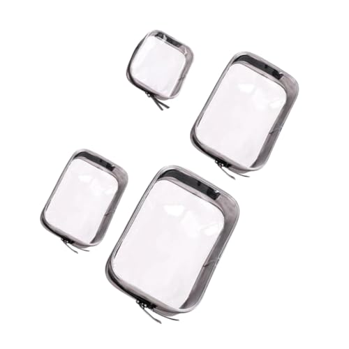 LRXIYODE 4 Stück Teiliges Transparentes PVC Kosmetiktaschen mit Reißverschluss Große Kapazität Tragbar für Reise und Alltag Multifunktionale Kulturtasche für Damen und Herren von LRXIYODE