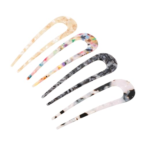 LRXIYODE 4 Stück Teiliges U förmiges Haarschmuck Acetat Einfache Haarspangen mit Elegantem Vintage design Leichte Damen haarklammern für Alltag Party und Festliche Anlässe von LRXIYODE