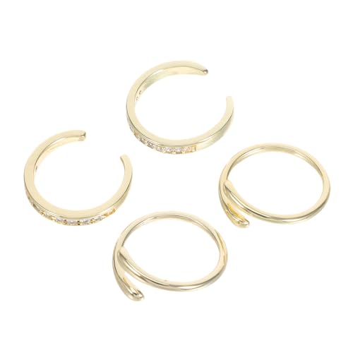LRXIYODE 4 Stück Teiliges Verstellbares Offenes Fußring-set für Damen mit Funkelnden Strasssteinen Leichtes Atmungsaktives Fußschmuck-accessoire für Sommer Strandurlaub Bequemer Sitz von LRXIYODE
