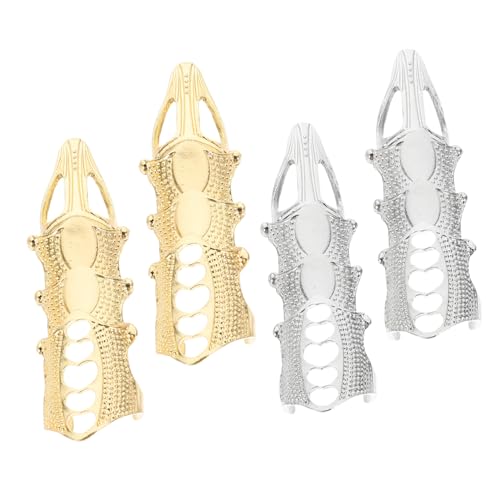 LRXIYODE 4 Stück Teiliges Vintage Punk Vollfinger Gelenkring Damen Metallring Schmuck Gold Silber Flexibler Statement ring Modisch Auffällig von LRXIYODE