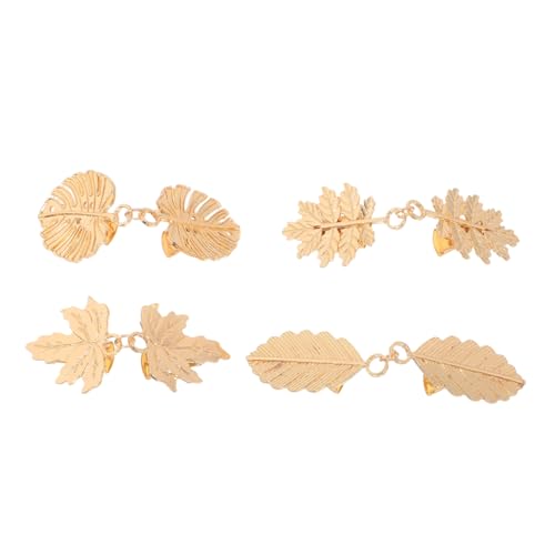 LRXIYODE 4 Stück Teiliges Vintage Strickjacken Clips aus Widerstandsfähiger Zinklegierung Blattförmige Schal Cardigan Clips zum Sicheren Fixieren von Damen Schals Ponchos und Strickjacken von LRXIYODE