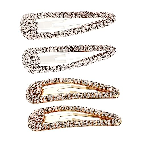 LRXIYODE 4 Stück Teiliges Wasserfall Metall Haarspangen mit Strasssteinen Große Haarklammern für Dickes und Dünnes Haar Langlebige Haaraccessoires für Damen und Geschenke von LRXIYODE