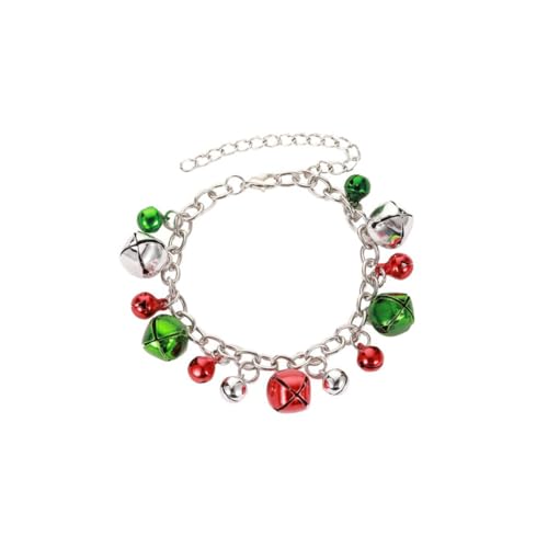 LRXIYODE 4 Stück Teiliges Weihnachts Schmuckset Glocken Anhänger Halskette Armband Ohrringe aus Legierung für Damen Mädchen Festlich Leicht und Angenehm von LRXIYODE
