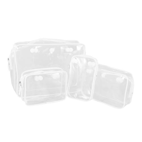 LRXIYODE 4 Stück Transparente Reise Kosmetiktasche Teiliges mit Reißverschluss Leichte wasserdichte Aufbewahrungstaschen Organizer für Kosmetik und Kleine Utensilien Passend als Einsatz von LRXIYODE
