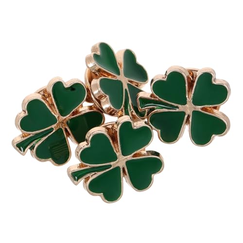 LRXIYODE 4 Stück Vintage Vierblättrige Kleeblatt Broschen Emaille Anstecker für Damen Patrick Day Zubehör Schmuckstück Widerstandsfähigem Material von LRXIYODE