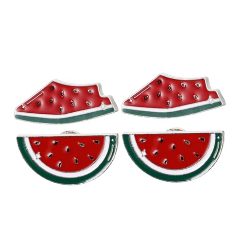 LRXIYODE 4 Stück Wassermelonen Brosche aus Emaille Kreative Süße Frucht Anstecknadeln Schmuckaccessoires für Kleidung Taschen Hüte Sommerliche Outfits Einzigartige Geschenkidee von LRXIYODE