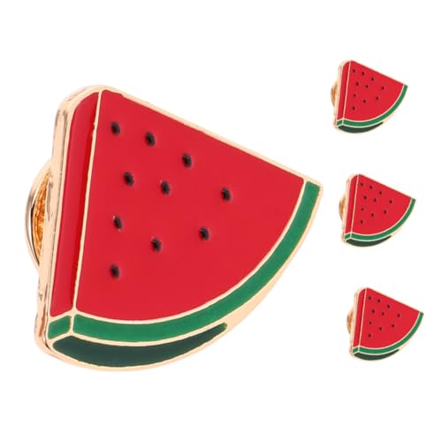 LRXIYODE 4 Stück Wassermelonennadel Brosche Mit Wassermelone Kleidungsbrosche Süße Wassermelonenbrosche Cartoon-wassermelonen-brosche Süße Taschenbrosche Cartoon-brosche Rot Zinklegierung von LRXIYODE