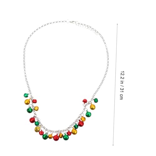 LRXIYODE 4 Stück Weihnachtsschmuck Set Teilig Glocken Anhänger Halskette Armband Ohrringe Bunt Festlich für Party von LRXIYODE
