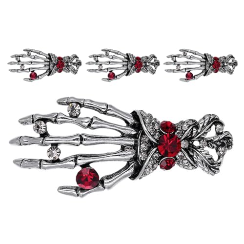 LRXIYODE 4-teilige Vintage-broschennadeln Mit Totenkopfmotiv: Kragennadeln Mit Strasssteinen Für Herrenanzüge Und Damenkleider – Anstecknadel Metalllegierung Für Partys Und von LRXIYODE