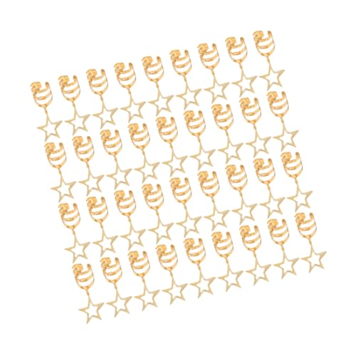 LRXIYODE 40 Stück Fünfzackige Stern Haarschmuck Clips Metall Haarringe Hohle Stern Anhänger für und Mädchen Goldene Haaraccessoires von LRXIYODE