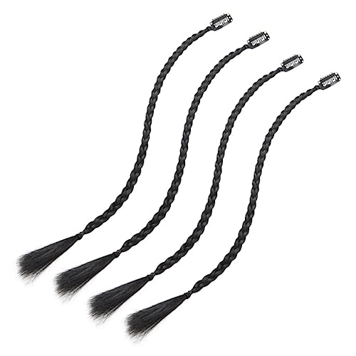LRXIYODE 4stücke Geflochtene Haarteile Haarverlängerungen Mit Vorderseite Bang Lange Zopfperücken Für Damen Und Mädchen von LRXIYODE