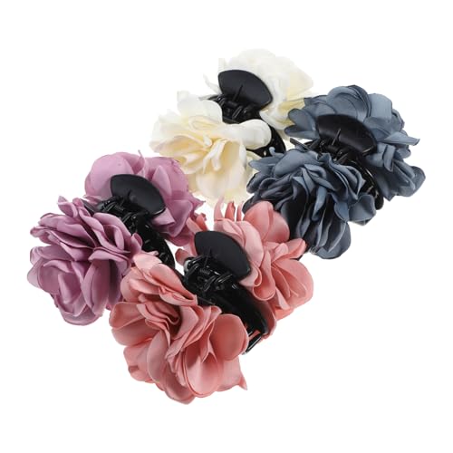 LRXIYODE 4stücke Große Haarklammern Für Frauen Mit Blumen-design Robuste Haarspangen in Verschiedenen Farben Für Hochzeit Party Und Festival von LRXIYODE
