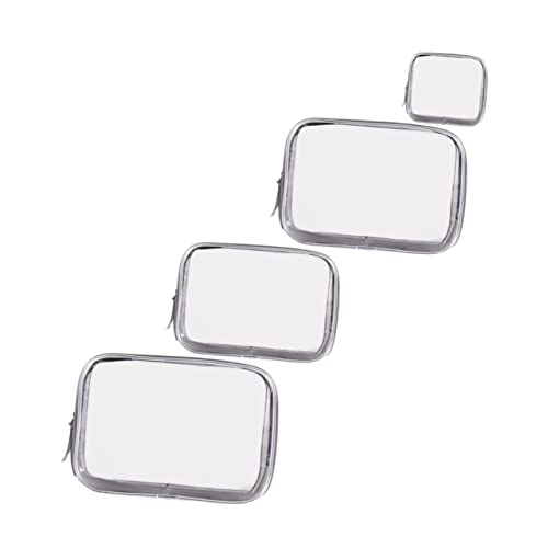 LRXIYODE 4Stücke Teiliges Transparente Kosmetiktaschen mit Reißverschluss Wasserfeste Toilettenartikel Organizer für Reisen Make Up und Kosmetik Große Öffnung für Einfachen Zugriff von LRXIYODE