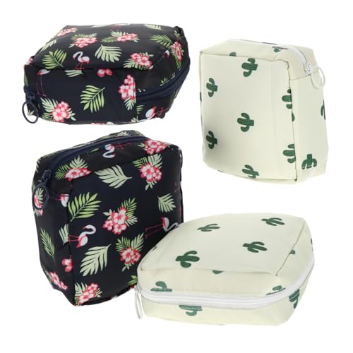 LRXIYODE 4Stücke Teiliges von Modischen Kleinen Beuteln mit Reißverschluss zur Aufbewahrung von Münzen Schlüsseln Sanitären Servietten Praktischer Organizer für Unterwegs von LRXIYODE