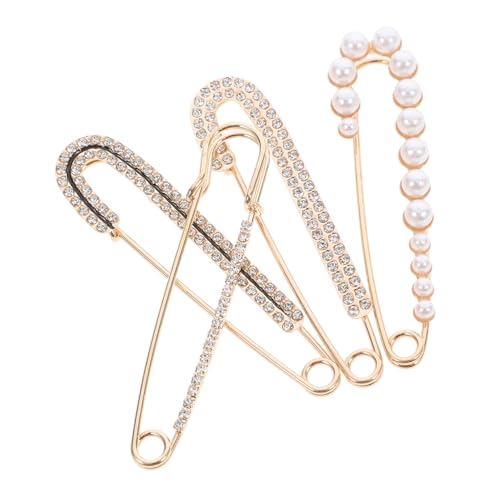 LRXIYODE 4stücke Perlen-sicherheitsnadeln Für Kleidung Broschennadeln Mit Strass Jeansbrosche Cinch-clip Stylische Accessoires Für Damen Multifunktionale Nadeln Für Hemden Strickjacken Und von LRXIYODE