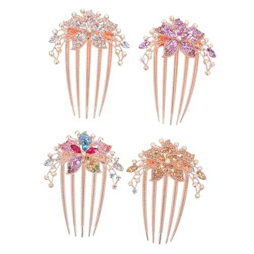 LRXIYODE 4stücke Seitlicher Haarkamm Mit Blumenmuster Metallspitze Für Damen Und Mädchen Vintage-haarstylingkamm Hochzeit Und Besondere Anlässe LRXIYODE 4stücke Seitlicher Haarkamm Mit Blumenmuster Metallspitze Für Damen Und Mädchen Vintage-haarstylingkamm Hochzeit Und Besondere Anlässe von LRXIYODE