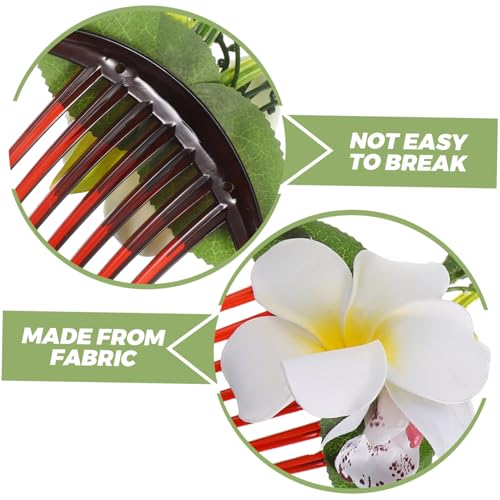 LRXIYODE 4stücke Teiliges Plumeria Haarkamm- Realistische Hawaiianische Blumenclips Tropische Haarschmuck Für Strandhochzeiten Und Sommerferien Boho Brautschmuck von LRXIYODE