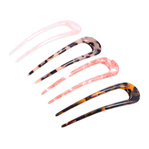 LRXIYODE 4stücke U-förmige Haarnadeln Vintage Haarspangen Für Hochsteckfrisuren Glatte Rutschfeste Styling-haaraccessoires in Rosa Rosentönen Für Damen Und Mädchen von LRXIYODE