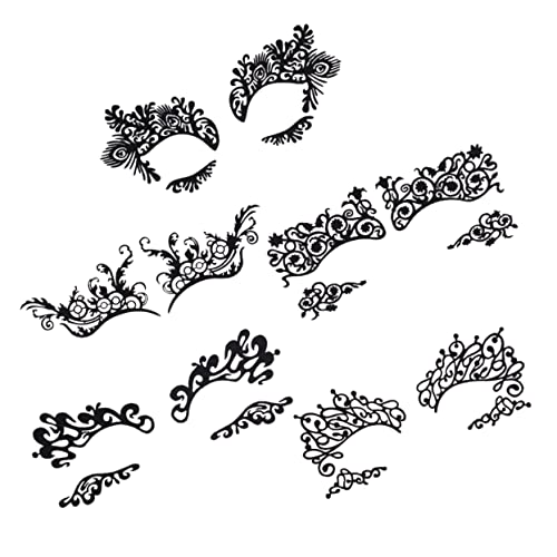 LRXIYODE 5 Paare Augen Make Up Aufkleber Temporäre Eyeliner Tattoos mit Spitzendesign für Maskeraden und Fotos Vielseitig Einsetzbar als Augen und Gesichtstätowierungen für Erwachsene von LRXIYODE