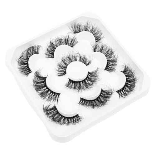 LRXIYODE 5 Paare Falsche Wimpern Voluminöse Weiche Lash Extensions für Mädchen Natürliche Leichte Fake Lashes Einfach Anzubringen für Make Up und Besondere Anlässe von LRXIYODE