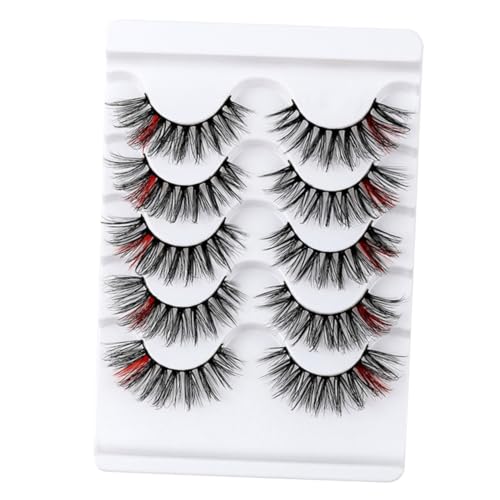 LRXIYODE 5 Paare Künstliche Wimpern Naturgetreu Voluminös Leicht Damen Make up Party Wimpernverlängerung Glamouröse Kosmetikverlängerung für Salon und Alltag von LRXIYODE