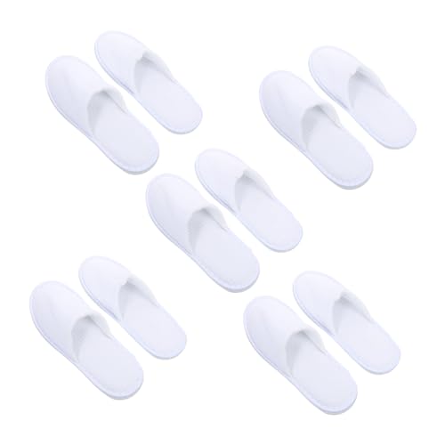 LRXIYODE 5 Paare Leichte Baumwoll hausschuhe für Hotel und Zuhause Waschbare Atmungsaktive Gäste pantoletten mit Rutschfester Sohle Geeignet für Spa Party Reise und Indoor bereich von LRXIYODE