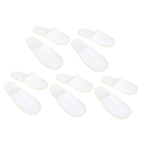 LRXIYODE 5 Paare Rutschfeste Hausschuhe aus Baumwollstoff Strapazierfähig und Bequem Waschbare Gästehausschuhe für Zuhause Hotel Reise und Spa Universalgröße für Damen und Herren von LRXIYODE