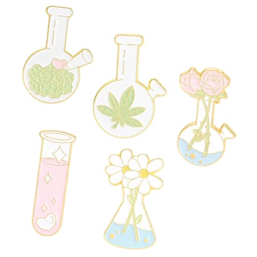 LRXIYODE 5 Stck Teiliges Cartoon Science Beaker Pin Brosche Bunte Mini Flaschen Anstecknadeln aus Hochwertiger Modisches Accessoire für Kleidung Taschen Jacken Geschenkidee von LRXIYODE