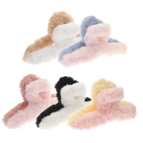 LRXIYODE 5 Stück Teiliges Bunte Haarspangen Rutschfeste Klaue Clips für Frauen und Mädchen Fester Griff für Dickes und Dünnes Haar Modische Haarklammern für Alltag und Büro Zufällige Farbe von LRXIYODE