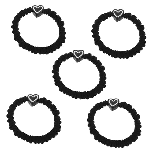 LRXIYODE 5stücke Dicke Haargummis in Herzform Für Damen Und Mädchen Elastische Pferdeschwanzhalter Rutschfeste Haargummis Haarbänder Für Damenhaar Haarknoten-accessoires von LRXIYODE